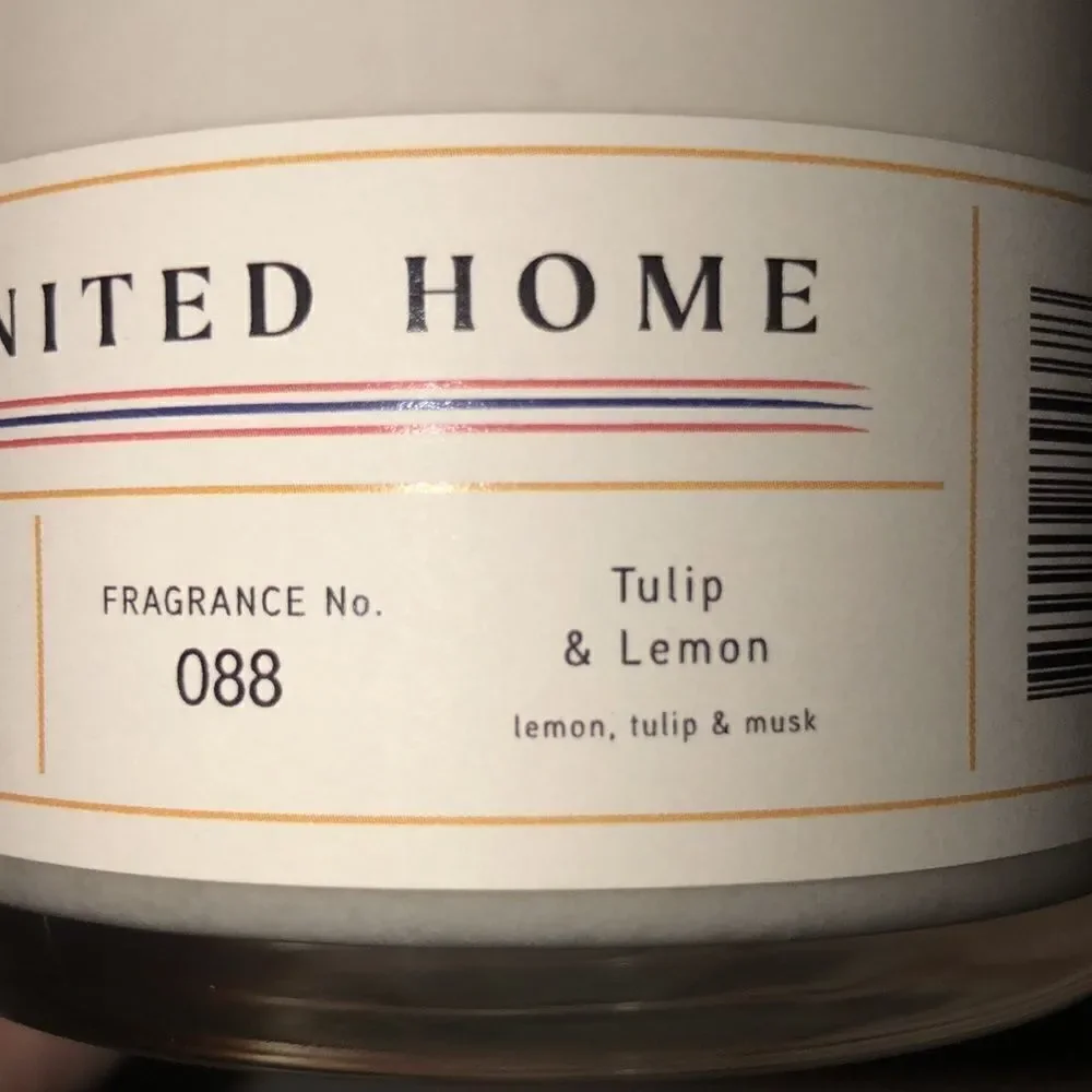 Half United Home Tulip & Lemon Fragrance Soy Wax Candle